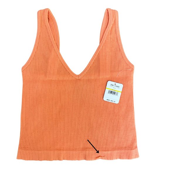 NEW Free People Solid Rib Brami Top in Melon M/L - Picture 4 of 9